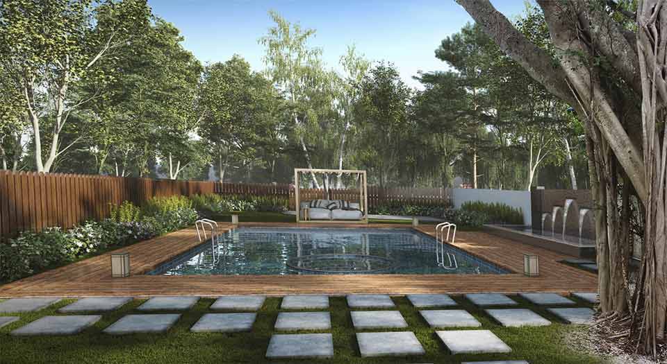 Jardin aprés aménagement extérieur piscine service ImmoStaging3D